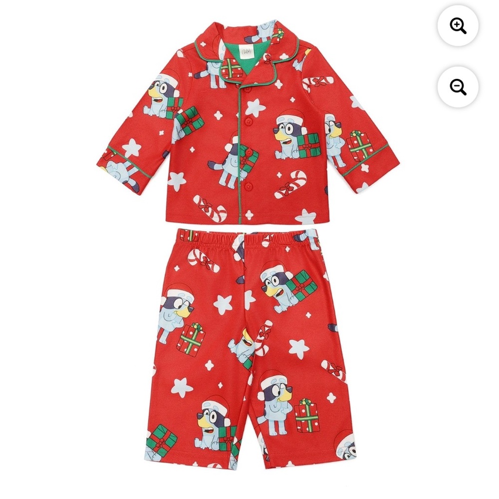 Ladies, Bluey pajamas size xl new with tag red color, 25 pit By 18 waist